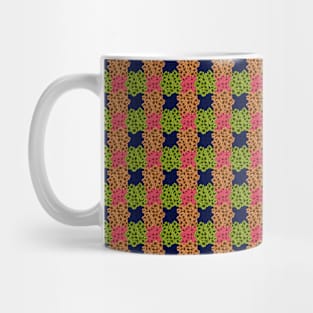 Floral Checkerboard in Neon Pastel Mug